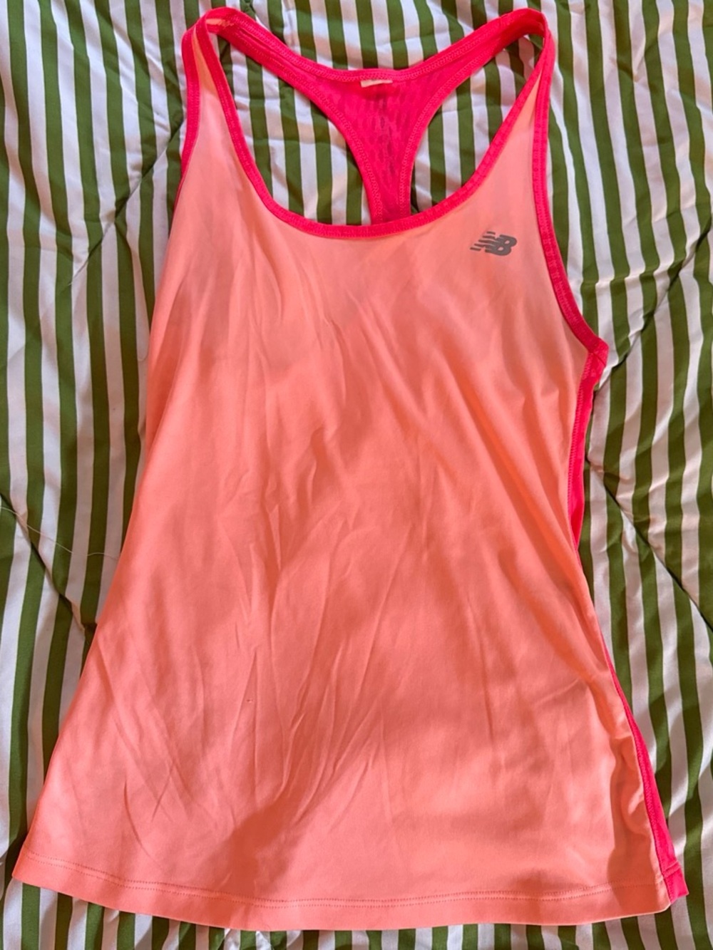 New Balance Coral Pink Racerback Training Tank with Hot Pink Trim